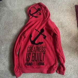 Old school flag nor fail greatness zip hoodie